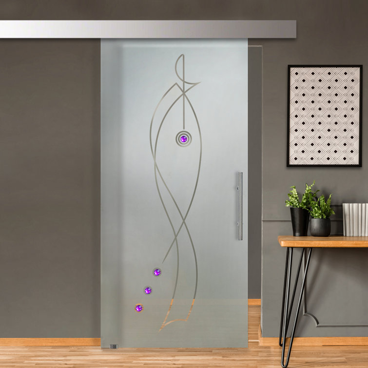 GlassDoor.us Sliding Glass Barn Door with Installation Hardware Kit Wayfair